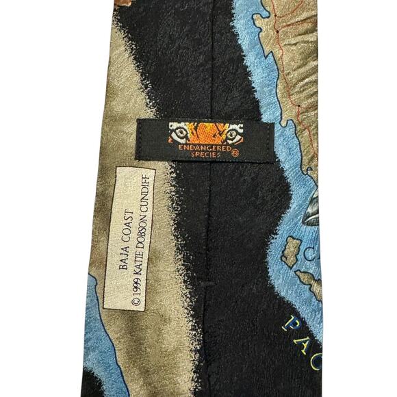 Endangered Species Baja Coast California Joshua Tree Park Vintage Necktie Silk - Picture 4 of 7